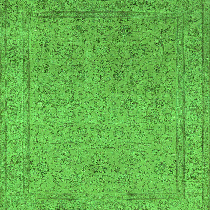 Square Machine Washable Oriental Green Industrial Area Rugs, wshurb2163grn
