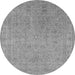 Round Oriental Gray Industrial Rug, urb2163gry