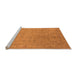 Sideview of Machine Washable Oriental Orange Industrial Area Rugs, wshurb2163org