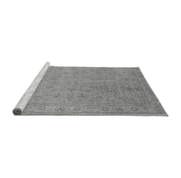 Sideview of Machine Washable Oriental Gray Industrial Rug, wshurb2163gry