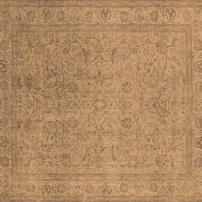 Square Machine Washable Oriental Brown Industrial Rug, wshurb2163brn