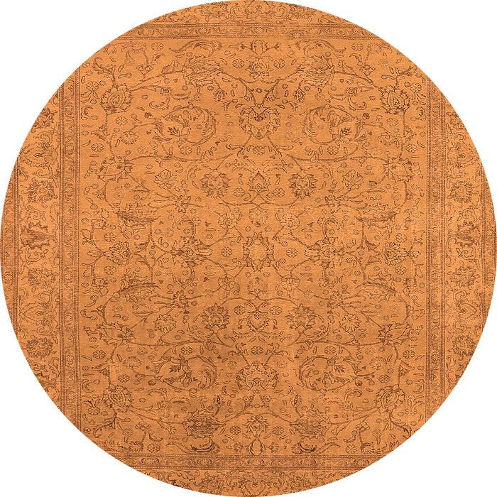 Round Oriental Orange Industrial Rug, urb2163org