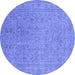 Round Oriental Blue Industrial Rug, urb2163blu