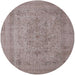 Round Mid-Century Modern Rose Purple Oriental Rug, urb2164