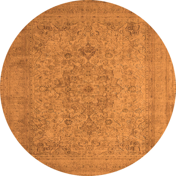 Round Oriental Orange Industrial Rug, urb2164org
