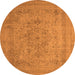 Round Oriental Orange Industrial Rug, urb2164org