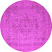 Round Oriental Pink Industrial Rug, urb2164pnk