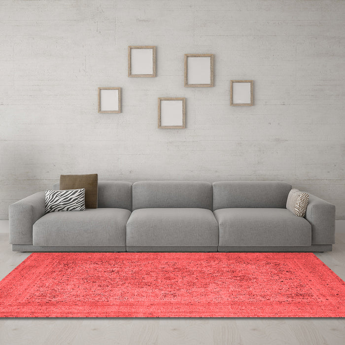 Industrial Red Washable Rugs