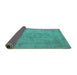 Sideview of Oriental Turquoise Industrial Rug, urb2164turq