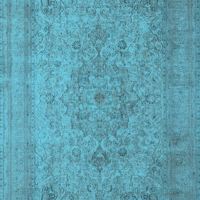 Machine Washable Oriental Light Blue Industrial Rug, wshurb2164lblu