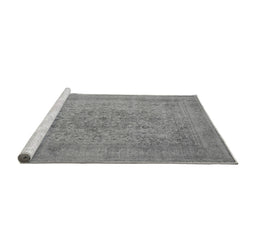 Sideview of Machine Washable Oriental Gray Industrial Rug, wshurb2164gry