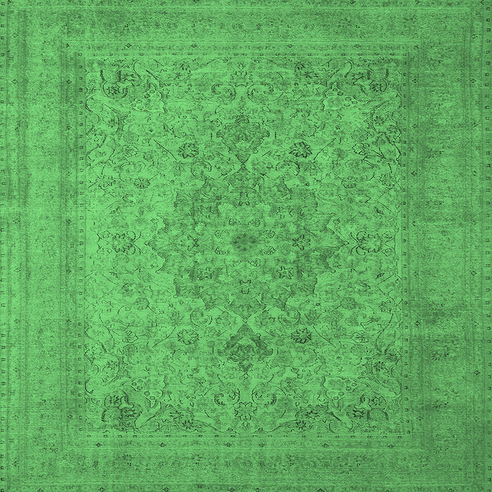 Square Oriental Emerald Green Industrial Rug, urb2164emgrn
