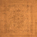 Square Machine Washable Oriental Orange Industrial Area Rugs, wshurb2164org