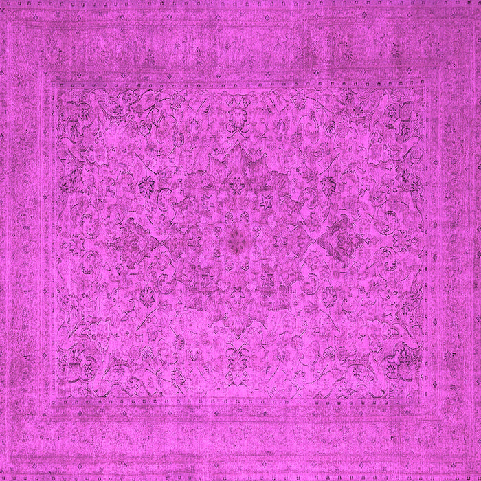 Square Machine Washable Oriental Pink Industrial Rug, wshurb2164pnk