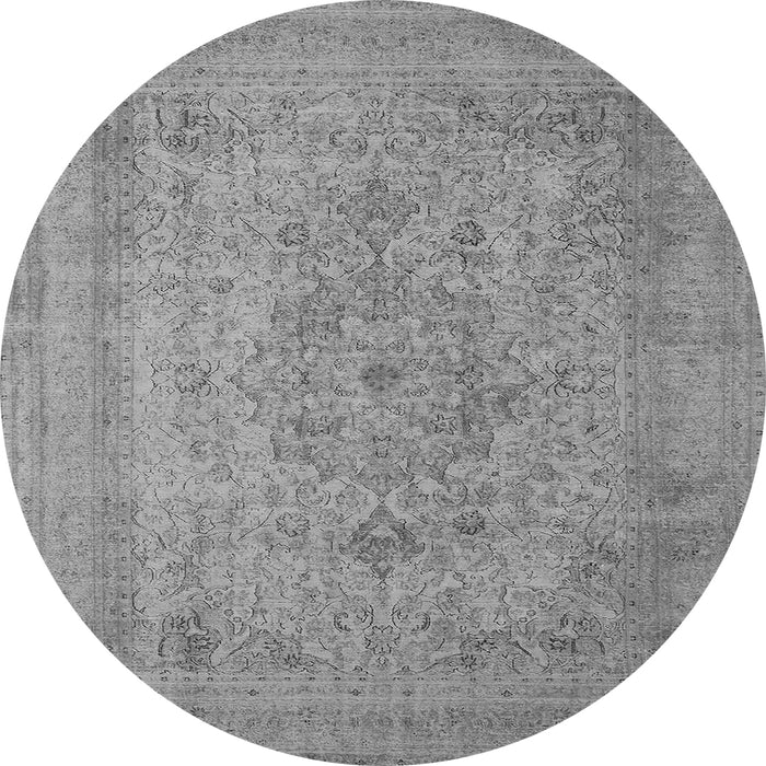 Round Oriental Gray Industrial Rug, urb2164gry