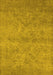 Machine Washable Oriental Yellow Industrial Rug, wshurb2165yw