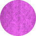 Round Oriental Pink Industrial Rug, urb2165pnk