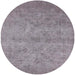 Round Mid-Century Modern Dark Gray Oriental Rug, urb2165