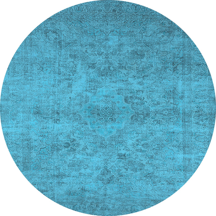 Round Oriental Light Blue Industrial Rug, urb2165lblu
