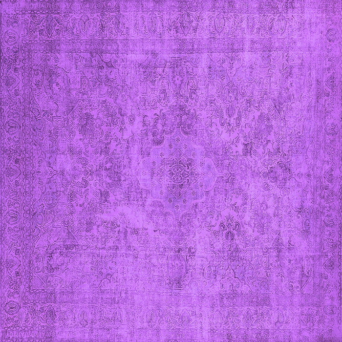Square Machine Washable Oriental Purple Industrial Area Rugs, wshurb2165pur