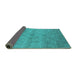 Sideview of Oriental Turquoise Industrial Rug, urb2165turq