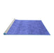 Sideview of Machine Washable Oriental Blue Industrial Rug, wshurb2165blu