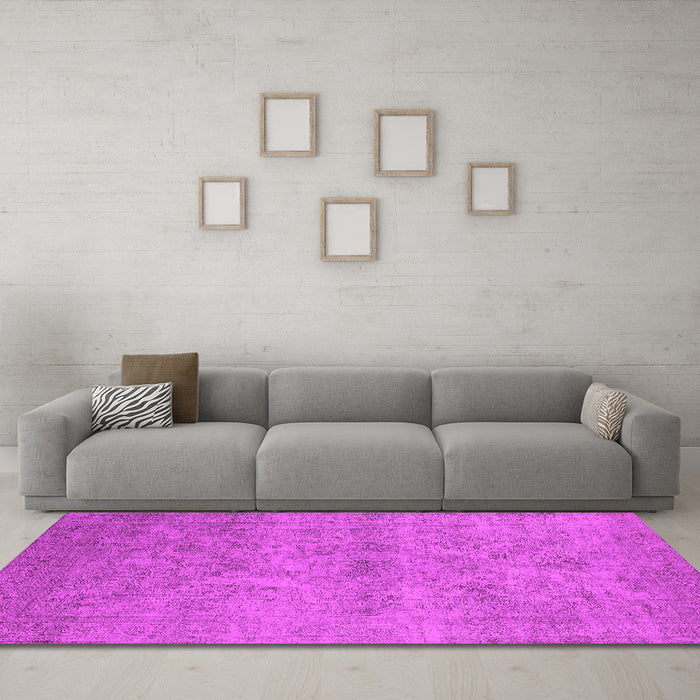 Machine Washable Oriental Pink Industrial Rug in a Living Room, wshurb2165pnk