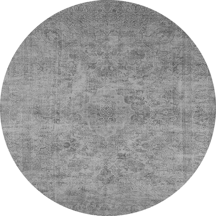 Round Oriental Gray Industrial Rug, urb2165gry