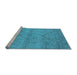 Sideview of Machine Washable Oriental Light Blue Industrial Rug, wshurb2165lblu