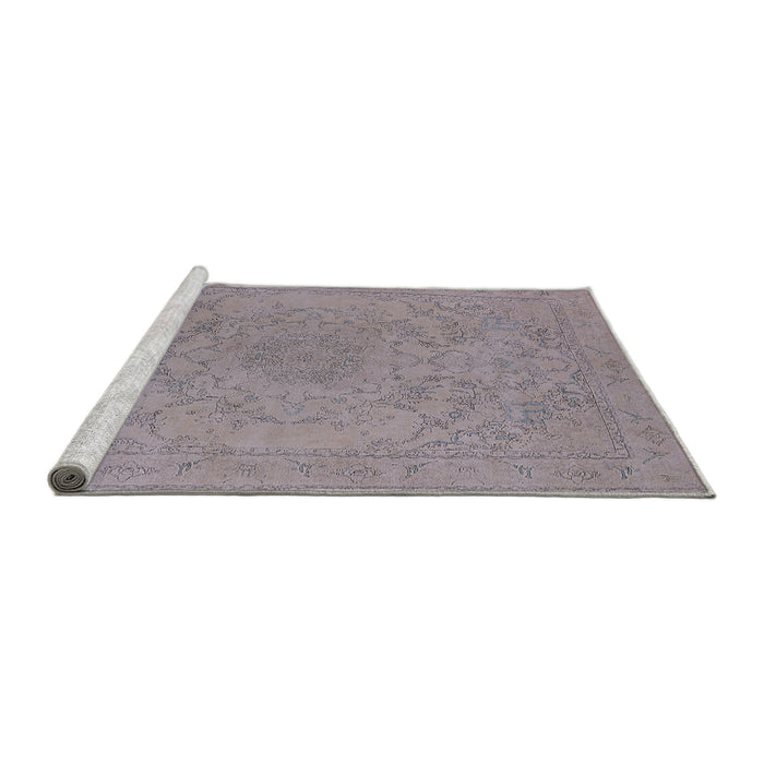 Sideview of Machine Washable Industrial Modern Silver Pink Rug, wshurb2166