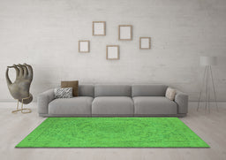 Machine Washable Oriental Green Industrial Area Rugs in a Living Room,, wshurb2166grn