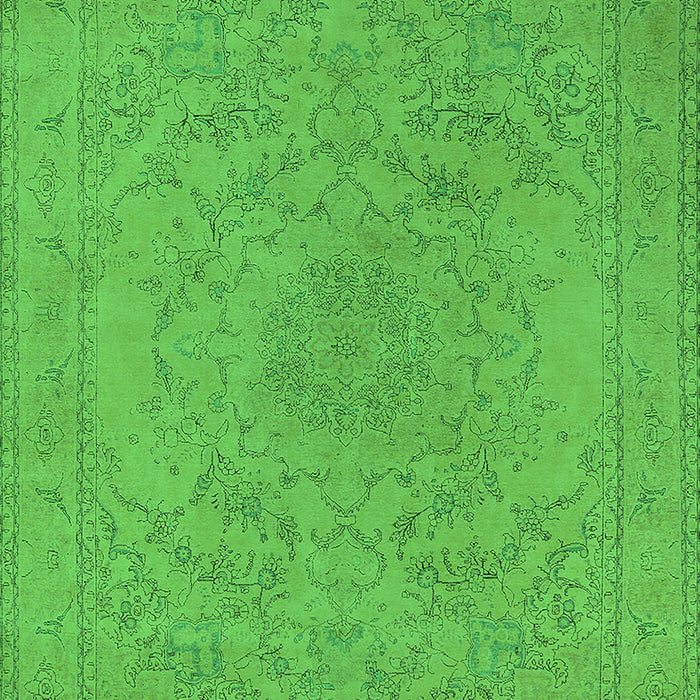 Machine Washable Oriental Green Industrial Area Rugs, wshurb2166grn