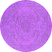 Round Oriental Purple Industrial Rug, urb2166pur