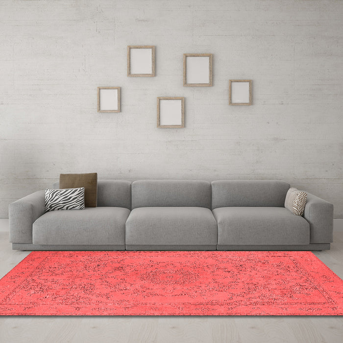 Industrial Red Washable Rugs