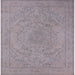 Square Mid-Century Modern Silver Pink Oriental Rug, urb2166