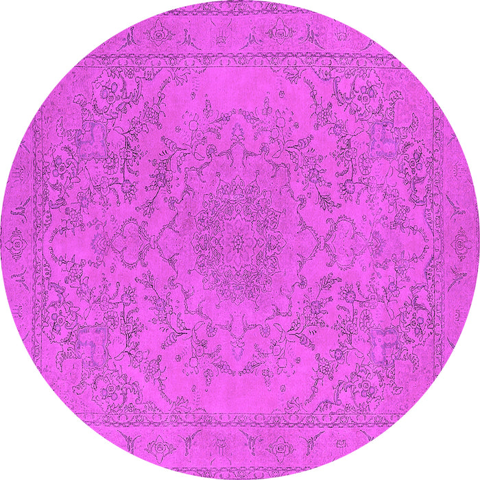 Round Oriental Pink Industrial Rug, urb2166pnk