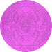 Round Oriental Pink Industrial Rug, urb2166pnk