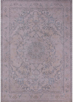 Mid-Century Modern Silver Pink Oriental Rug, urb2166