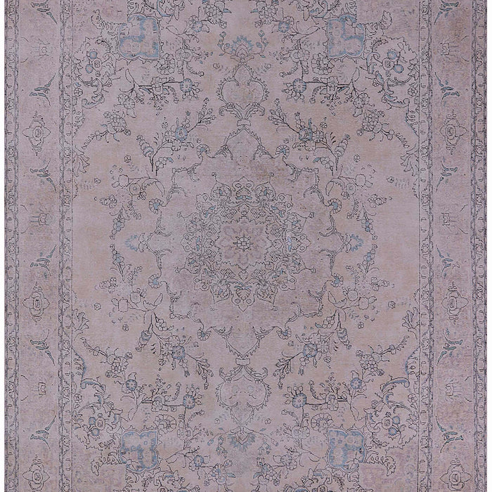 Mid-Century Modern Silver Pink Oriental Rug, urb2166