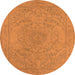 Round Oriental Orange Industrial Rug, urb2166org