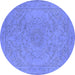 Round Oriental Blue Industrial Rug, urb2166blu