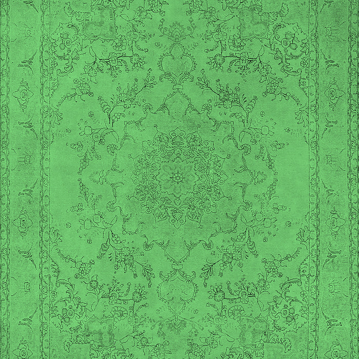 Machine Washable Oriental Emerald Green Industrial Area Rugs, wshurb2166emgrn