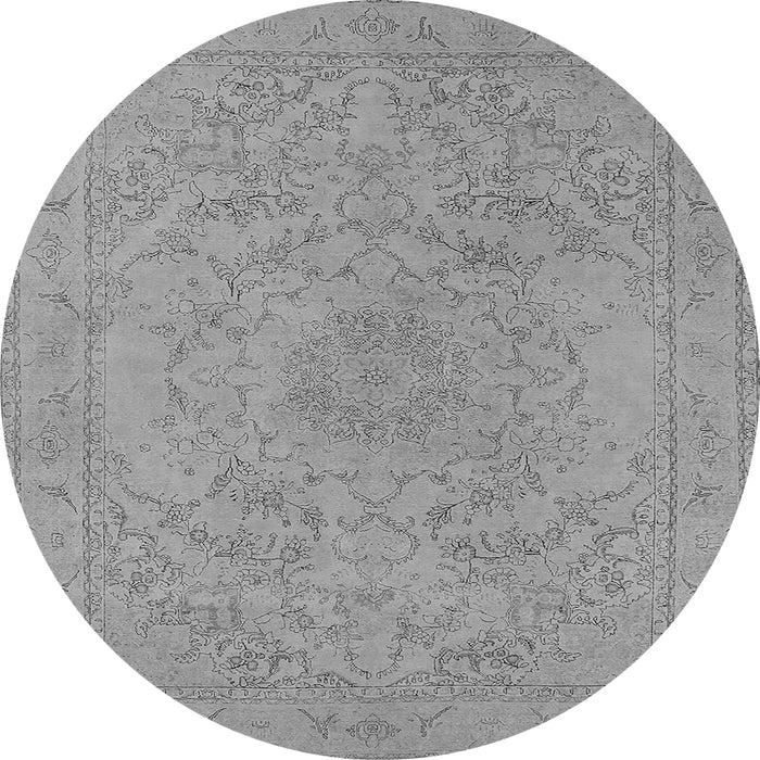 Round Oriental Gray Industrial Rug, urb2166gry