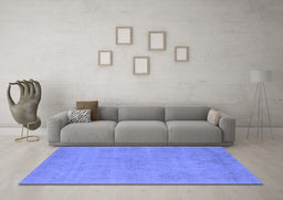 Machine Washable Oriental Blue Industrial Rug in a Living Room, wshurb2167blu