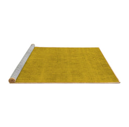 Sideview of Machine Washable Oriental Yellow Industrial Rug, wshurb2167yw