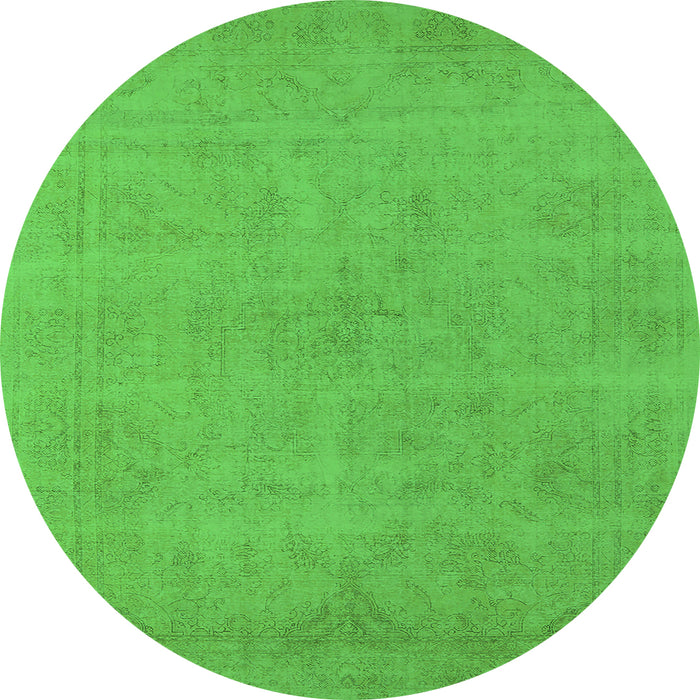 Round Oriental Green Industrial Rug, urb2167grn