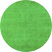 Round Oriental Green Industrial Rug, urb2167grn