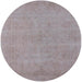 Round Mid-Century Modern Pink Oriental Rug, urb2167