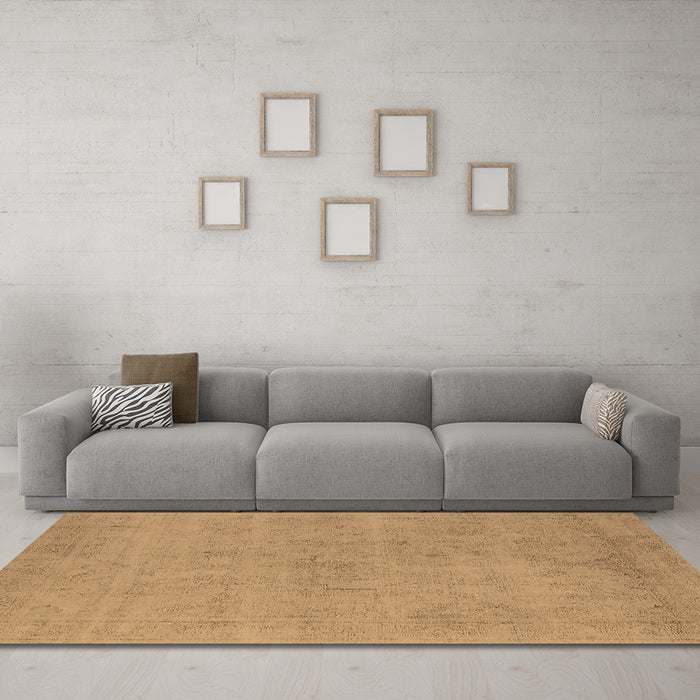 Machine Washable Oriental Brown Industrial Rug in a Living Room,, wshurb2167brn