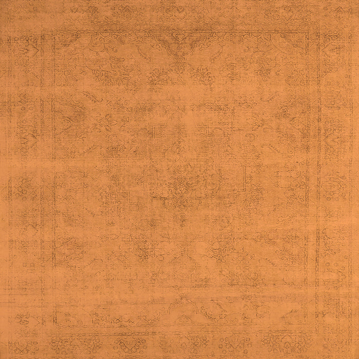 Square Machine Washable Oriental Orange Industrial Area Rugs, wshurb2167org